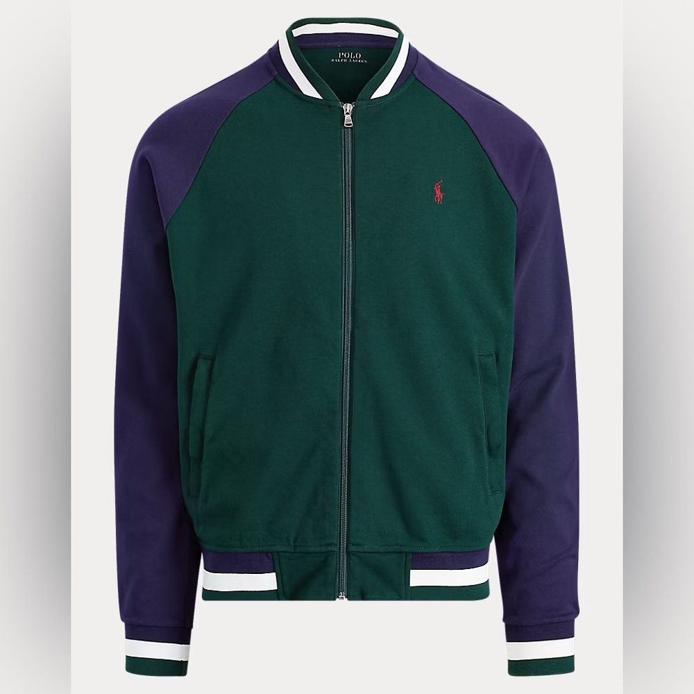 Polo Ralph Lauren Cotton Baseball Jacket College Green Multi XXL